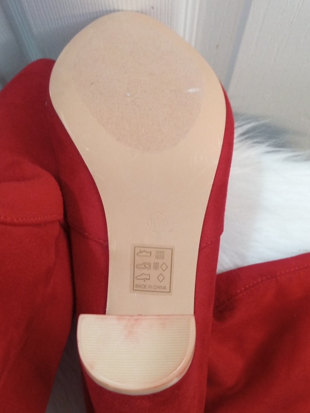 FASHION NOVA RED THIGH HIGH BOOTS - Picture 10 of 14